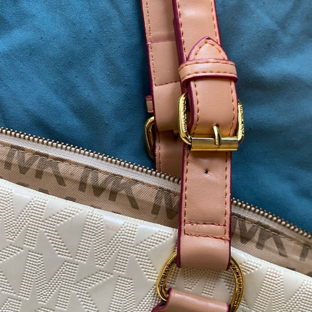Michael Kors White Patent Tote with Brown Gold  Handles - Picture 3 of 7